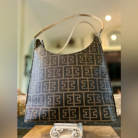 Designer Vintage Shoulder Bag Vachetta Leather & Coated Canvas - Picture 5 of 16